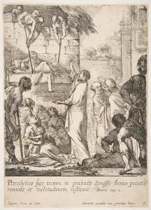 Stone Wall Prints: Healing the Paralytic (Jesus-Christ prouve en guerissant un paralytique