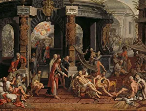 Lange Pieter Aertsen Prints: The Healing of the Paralytic, Pool of Bethesda, 1575. Creator: Pieter Aertsen