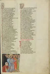 Weltchronik Prints: The Healing of a Woman with an Issue of Blood; Weltchronik