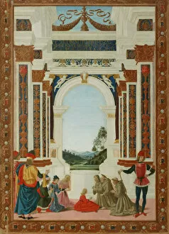 Saint Bernard Gallery: The Healing Wonder of Saint Bernard, c. 1473. Artist: Perugino (ca. 1450-1523)