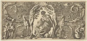 Bagpipe Player Gallery: Hearing (Auditus), from Quinque Sensuum (Five Senses), ca. 1655. Creator: Francis Cleyn