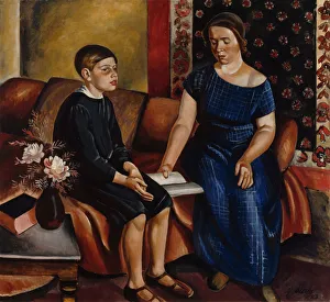Schoolteacher Prints: Hearing the Homework, 1923. Creator: Ollila, Yrjo (1887-1932)
