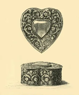 Heart Shaped Prints: Heart-shaped box, c1650-1699, (1881). Creator: A A Bradbury