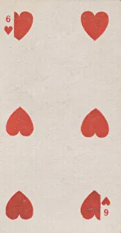 Six Hearts (red), from the Playing Cards series (N84) for Duke brand cigarettes, 1888