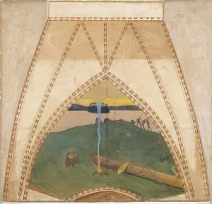 Heathendom and Christendom, sketch for the cupola frescoes of the Finnish Pavilion at the... 1899. Creator: Akseli Gallen-Kallela