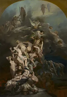 Oil On Fabric Prints: Heaven and Hell, c. 1850. Creator: Octave Tassaert (French, 1800-1874)
