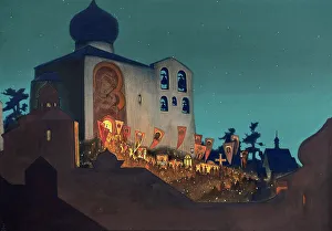 Roerich Prints: The Heavenly Forces are Serving with us invisibly (Easter Night)