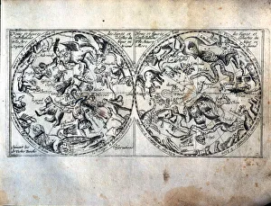 Maps Prints: Heavenly Globes, name and figures of the celestial constellations and signs of the Arctic