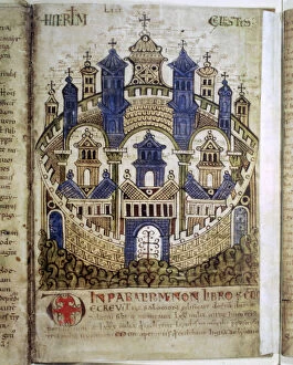 Heavenly Jerusalem, a page from Liber Floridus, 12th century