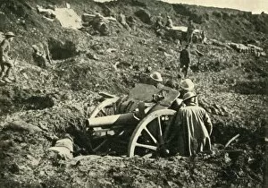 Western Front Gallery: Heavy artillery in bomb craters, First World War, c1916, (c1920). Creator: Unknown