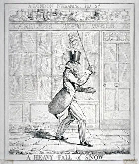 Unaware Prints: A Heavy Fall of Snow, 1821. Artist: Richard Dighton