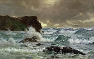 Crashing Prints: A heavy sea at Moeraki, 1903. Creator: George Edmund Butler