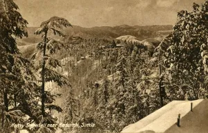 Shimla Prints: Heavy Snowfall near Kasumti, Simla, c1918-c1939. Creator: Unknown