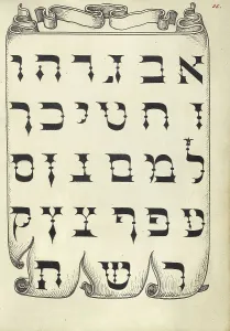 Bocskay Georg Prints: The Hebrew Alphabet; Mira calligraphiae monumenta