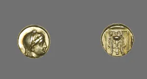 Demeter Prints: Hecta (Coin) Depicting the Goddess Demeter, 400-350 BCE. Creator: Unknown