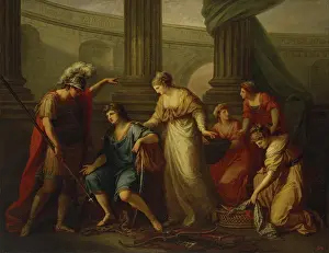 Neoclassical Prints: Hector Calling Up Paris to a Battle, 1775. Creator: Angelica Kauffman