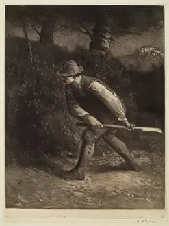 Cutting Prints: The Hedger, 1891. Creator: William Strang