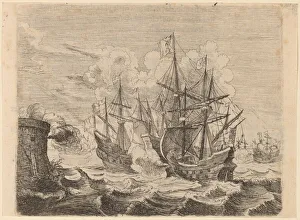 Heemskerck's Victory Over the Spanish Fleet at Gibraltar, 1634. Creator: Willem Basse Heemskerck's Victory Over the Spanish Fleet at Gibraltar, 1634. Creator: Willem Basse