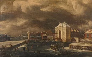 Kessel Jan Van Prints: The Heiligewegspoort, Amsterdam, in Winter, 1660-1680. Creator: Jan van Kessel