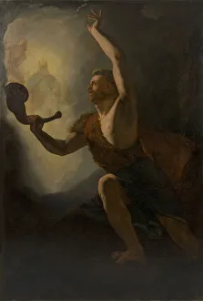 Among Gnomes And Trolls Gallery: Heimdall Summons the Gods to Battle, 1828. Creator: Baade, Knud (1808-1879)