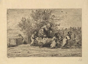 Charles Francois Daubigny Collection: The Heirs to the Cart, 1861. Creator: Charles Francois Daubigny