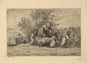 Charles François Prints: The Heirs to the Cart, 1861. Creator: Charles Francois Daubigny