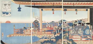 Utagawa 1797 1861 Prints: Heishogoku Nyudo wa Go-Shirakawa-tei no otoshigo nite (Taira Kiyomori Uses Incantations