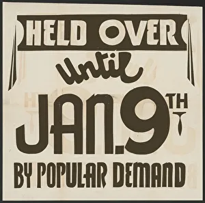 Held Over Until Jan. 9th By Popular Demand, [193-]. Creator: Unknown