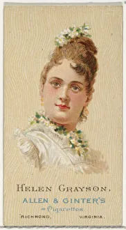 Worlds Beauties Prints: Helen Grayson, from Worlds Beauties, Series 2 (N27) for Allen & Ginter Cigarettes