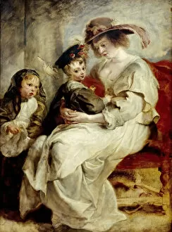 Rubens Collection: Helena Fourment with Two of Her Children, ca 1636. Creator: Rubens