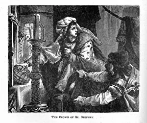 Bohemia Prints: Helene Kottannerin Steals the Royal Crown of Saint Stephen in 1440 (From Pictorial History of the W Artist: Anonymous)