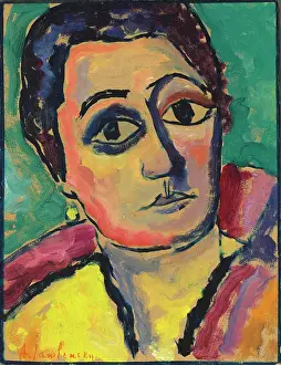 Javlensky Prints: Helene with open eyes, 1912. Creator: Javlensky, Alexei, von (1864-1941)