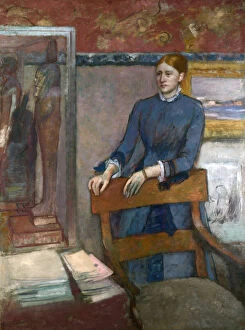 Images Dated 31st October 2013: Helene Rouart in her Fathers Study, c. 1886. Artist: Degas, Edgar (1834-1917)
