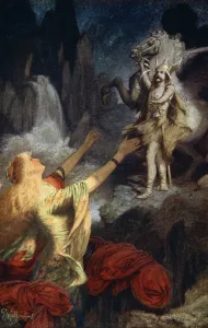 Penrose Prints: Helgi Hundingsbane returns to Valhalla, 1890. Artist: James Doyle Penrose
