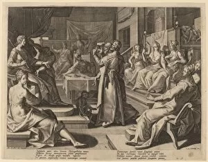 Heliogabalus and the Wise Women, 1589. Creator: Raphael Sadeler