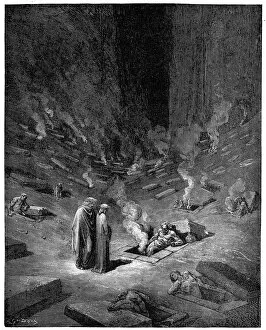 Inferno Gallery: Hell: the city of Dis, Roman god of the underworld, 1863. Artist: Gustave Dore
