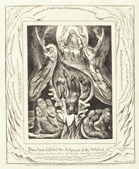 The Devil Prints: Hell is Naked Before Him and Destruction has no Covering, 1825. Creator: William Blake