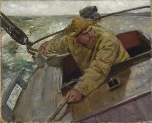 Salvage Prints: Helm a-lee!, 1882. Creator: Krohg, Christian (1852-1925)
