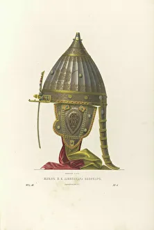 Slavs Prints: Helmet of Alexander Nevsky, 1840s. Artist: Solntsev, Fyodor Grigoryevich (1801-1892)
