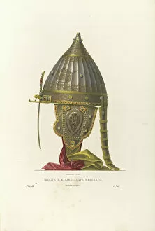 Armor Collection: Helmet of Alexander Nevsky, 1840s. Artist: Solntsev, Fyodor Grigoryevich (1801-1892)