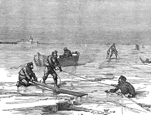 Lifeboats Prints: Helping strugglers in the ice-holes, 1874. Creator: Unknown