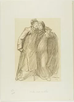 Amputee Collection: Helping the Wounded, 1915. Creator: Theophile Alexandre Steinlen