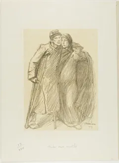 Steinlen Th And Xe9 Prints: Helping the Wounded, 1915. Creator: Theophile Alexandre Steinlen