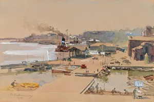 Steam Ships Prints: Helsinki South Harbour, 1937. Creator: Hugo Backmansson