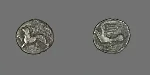 Chimaera Gallery: Hemidrachm (Coin) Depicting a Chimera, 400-300 BCE. Creator: Unknown