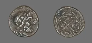 Hemidrachm (Coin) Depicting the God Zeus Amarios, 280-146 BCE. Creator: Unknown