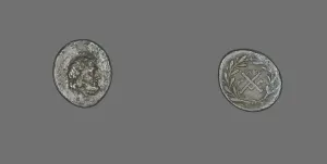 Hemidrachm (Coin) Depicting the God Zeus Amarios, 191-146 BCE. Creator: Unknown