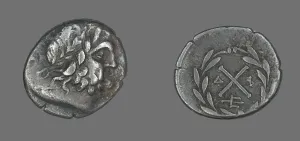 Hemidrachm (Coin) Depicting the God Zeus Amarios, before 222 BCE. Creator: Unknown