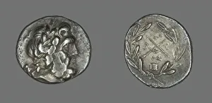 Hemidrachm (Coin) Depicting the God Zeus Amarios, 234-146 BCE. Creator: Unknown