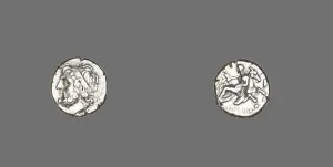 Neptune Gallery: Hemidrachm (Coin) Depicting Poseidon, 3rd century BCE. Creator: Unknown